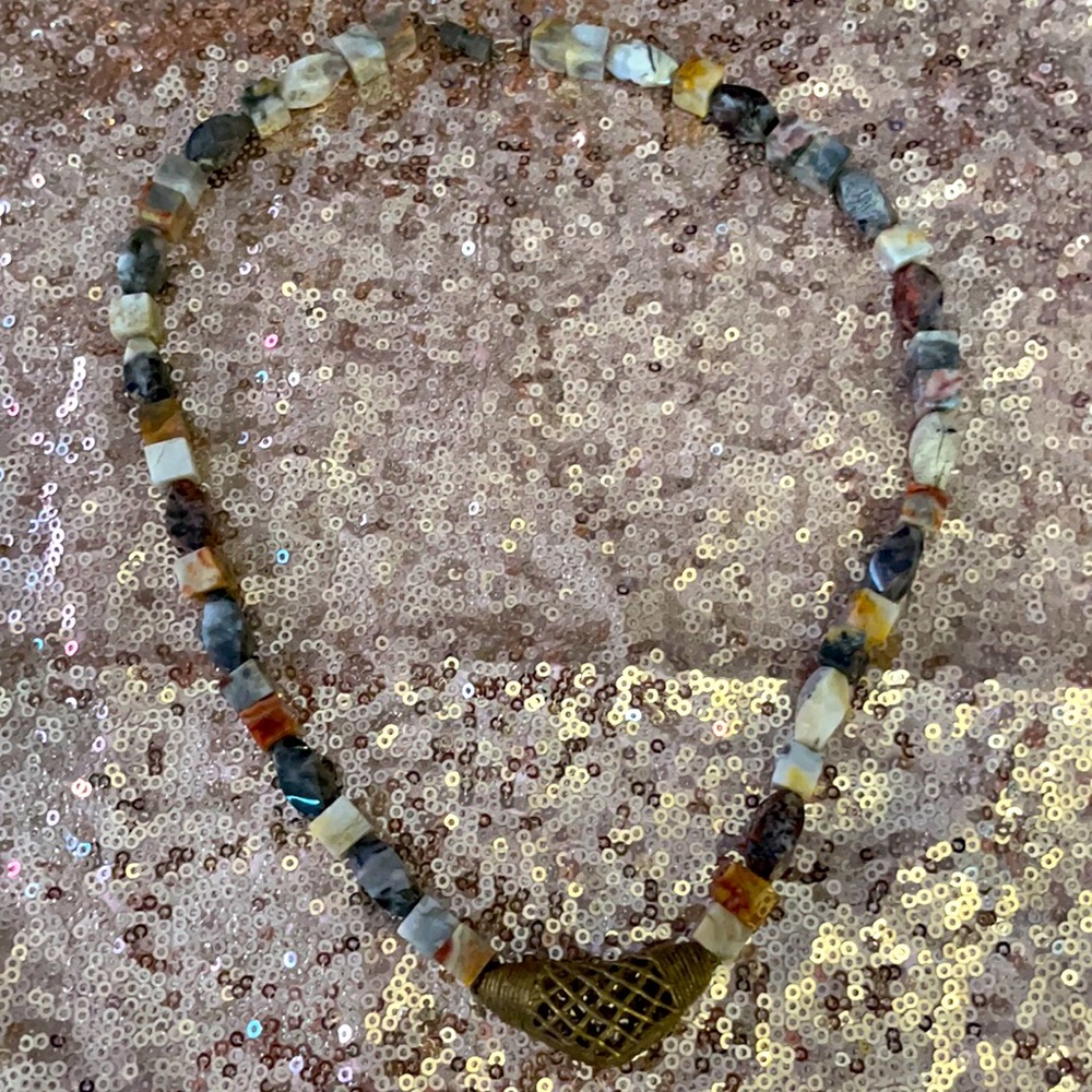 Handmade natural stone necklace